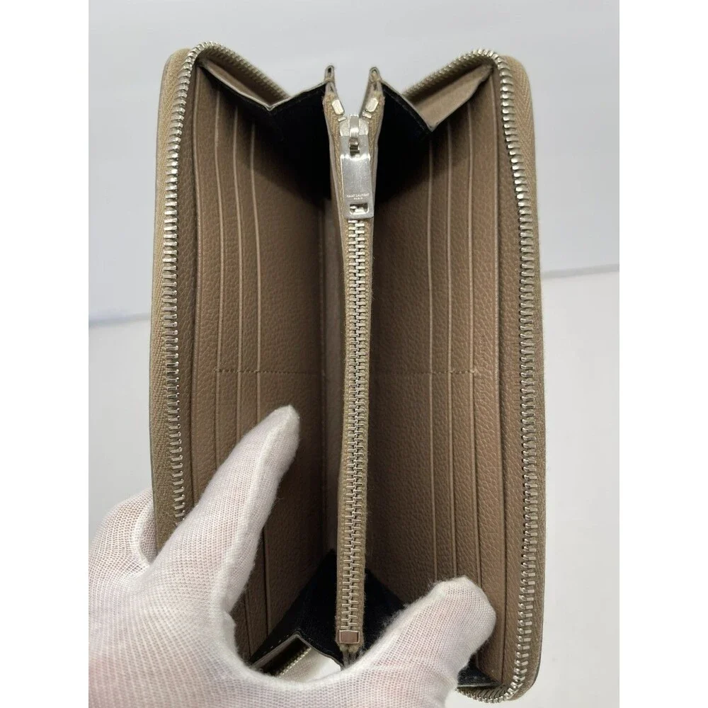 Saint Laurent Brown Leather Long Wallet – Authentic YSL Made in Italy/67 - Picture 5 of 10